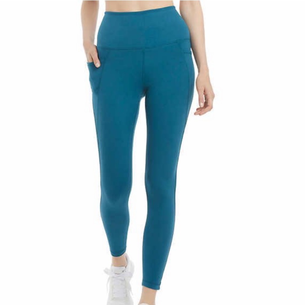 Danskin Womens High Rise Bonded 7/8 Leggings, Teal